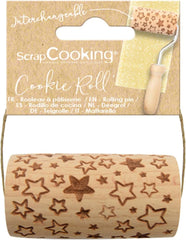 LEFTOVER COOKING - Mini Rouleau à Pâtisserie en Bois "Étoile" - Décoration Impression en Relief - Moule de Cuisson pour Décorer Biscuits, Biscuits et Biscuits - 5302