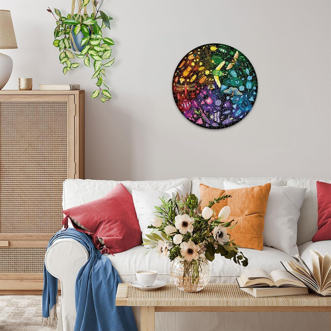 Ravensburger - Puzzle pentru adulți - Puzzle rotund cu 500 de piese - Potrivit de la 12 ani - Insecte (roată colorată) - Puzzle fabricat în Europa - 12000820 Puzzle Naty Shop