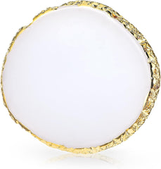 Harz Nail Art Palette,Maniküre Gemalt Palette,Goldener Rand Nagelleck Palette,Nail Art Make up Paletten Display Fach Nagel DIY Zubehör(Blanc)