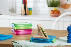 Système de boîte à sandwich pour boîte à lunch | 450 ml | boîte à lunch empilable et hermétique avec couvercle | pour enfants et adultes | sans BPA | couleurs mélangées | 3 boîtes de conservation alimentaire Naty Shop