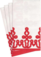 Serviettes en papier Dessin Passementerie, lin, rouge, 12 par paquet