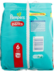 Pampers Baby-Dry Pants, pantalon à couches, blanc, taille 6, 60 couches Mère et Enfant Naty Shop