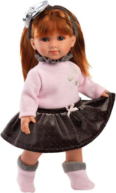 Llorens 1053551 Poupée Nicole, aux cheveux rouges et aux yeux bleus, Fashion Doll au corps mou, inkl. Tenue et coiffure tendance, 35 cm