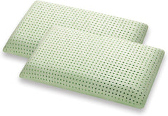 Marcapiuma Oreiller en mousse à mémoire de forme à base de plantes naturelles vertes 2 pièces Oreillers standard Naty Shop Greetings 2X Saponetta Modern