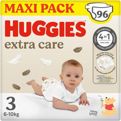 Couches Huggies Extra Care, taille 3 (4-9 kg), paquet de 96 Mère et Enfant Naty Shop