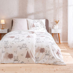 Linge de lit enfant, renard, hibou et animaux de la forêt, 100% coton Linge de lit - enfant Naty Shop