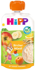 HiPP Bircher Muesli, Pliculețe compresibile de la 1 an (8 x 100g)