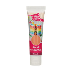 Colorant alimentaire Funcakes Peach Gel : Colorant alimentaire très concentré pour pâte, crème, fondant et pâte d'amande. Dosage facile. Une seule goutte pour créer des couleurs vibrantes. Halal. 30g.