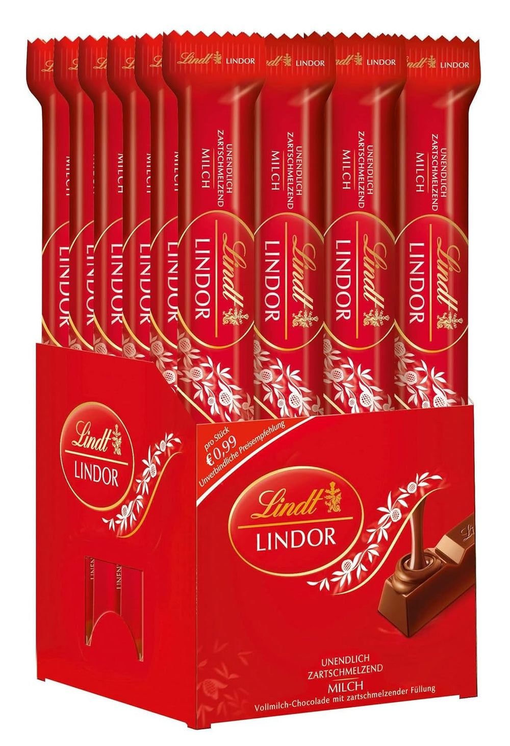 Tablettes de chocolat au lait Lindt LINDOR, 24 x 38 grammes Bonbons au chocolat Naty Shop Default Title