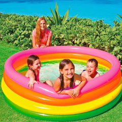 Intex 56441 NP - Piscine Gonflable Sunset Glow, Quatre Anneaux, Vinyle, Multicolore, 168x46 cm