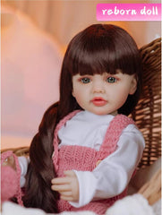 22 pouces Reborn bébé poupées corps complet en Silicone vinyle réaliste bébé poupée à la main nouveau-né Reborn bébé poupées avec des vêtements tricotés