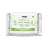 Lingettes humides protectrices Chicco NaturalZ, paquet de 20. Protection estivale naturelle à base de citronnelle et d'eucalyptus, protection de jour et de nuit.