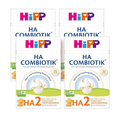HiPP HA 2 Combiotik (4 x 600g) - Formule de suite après 6 mois, avec cultures naturelles d'acide lactique, fibres alimentaires précieuses (GOS), oméga-3, protéines hydrolysées pour un système immunitaire sensible
