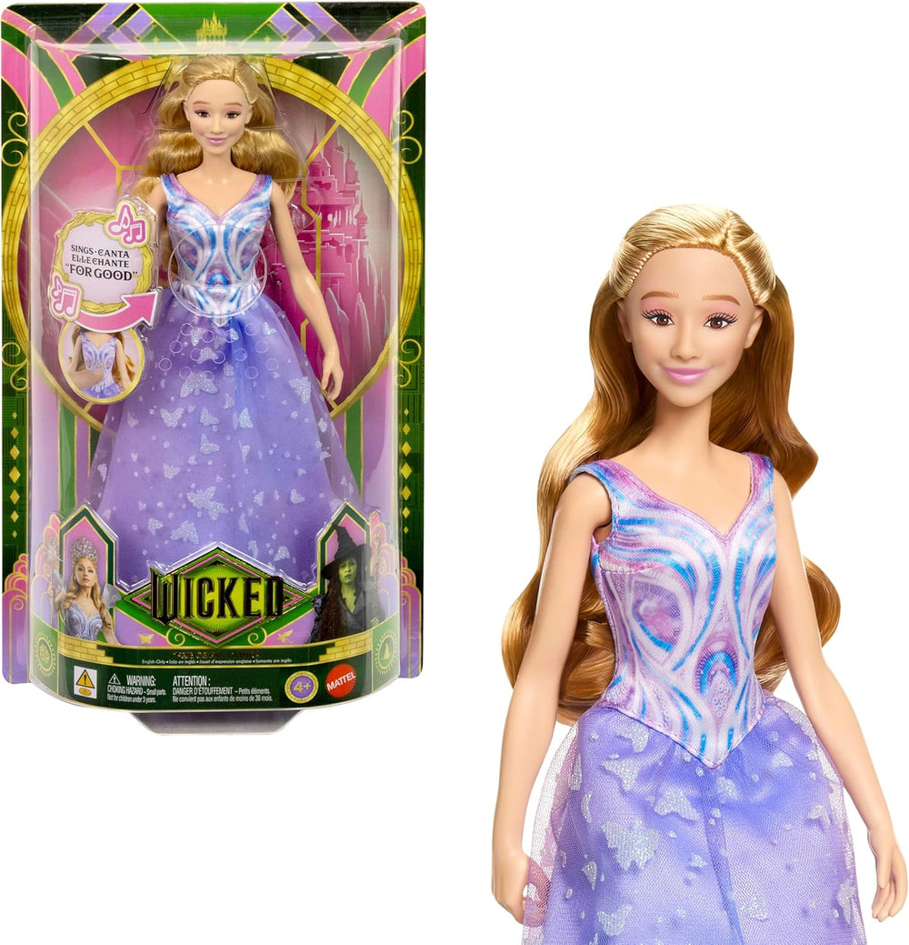Mattel Wicked: for Good von Universal Pictures singende Glinda-Modepuppe mit abnehmbarem Outfit, vom Film inspiriert, singt for Good auf Englisch, JFM10