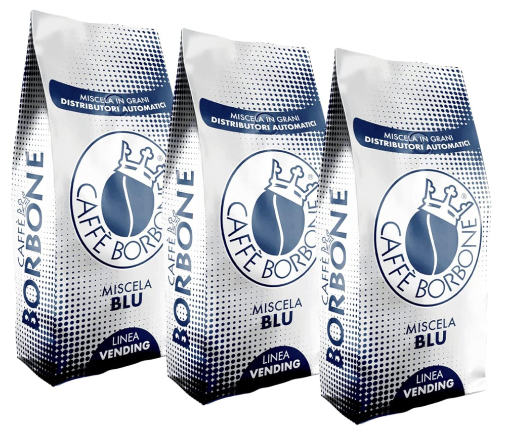 Caffé Borbone Venedig Blu 3 x 1000g din Italia | Cafea Borbone | Boabe întregi | 60% Arabica, 40% Robusta | + Produse de patiserie Jassas