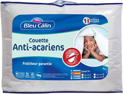 Couette anti-acariens Bleu Calin 140X200 Cm, Pour lit simple, Housse en microfibre douce, Traitement Sanitized Couettes et couettes Naty Shop
