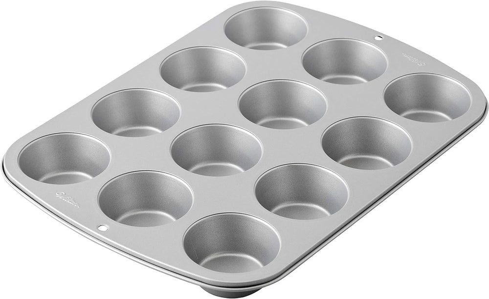 Wilton 03-3118 Cupcake- /Muffin Backform, Recette Right, Antihaft, 12 Vertiefungen, Grau Moules et plaques à pâtisserie Naty Shop