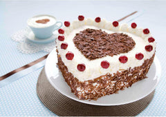 Plaque à pâtisserie en forme de cœur Städter, ø 26 cm, acier inoxydable - résistante à la rouille, qualité professionnelle, idéale pour les gâteaux à la crème, passe au lave-vaisselle, recettes incluses, surface brillante