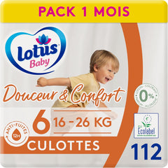 Douceur Naturelle – Culottes, Taille 6 (16-26 kg) Pack 1 mois – 112 culottes