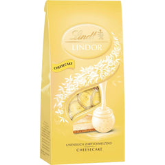 Chocolat Lindt | Sachets LINDOR pour cheesecake | 137g | 10 boules de chocolat au lait fourrées au cheesecake fondant | Cadeau chocolat