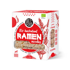 DIET-FOOD Nouilles ramen au sarrasin biologiques, aliments végétariens et végétaliens, sans gras, sans soja, sans gluten, nouilles diététiques solubles dans l'eau, faibles en calories, 280 g