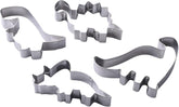 Zenker Lot de 4 emporte-pièces en forme de dinosaure en acier inoxydable – Parfait pour les séances de pâtisserie créatives avec les enfants, passe au lave-vaisselle, design dinosaure moderne, argent