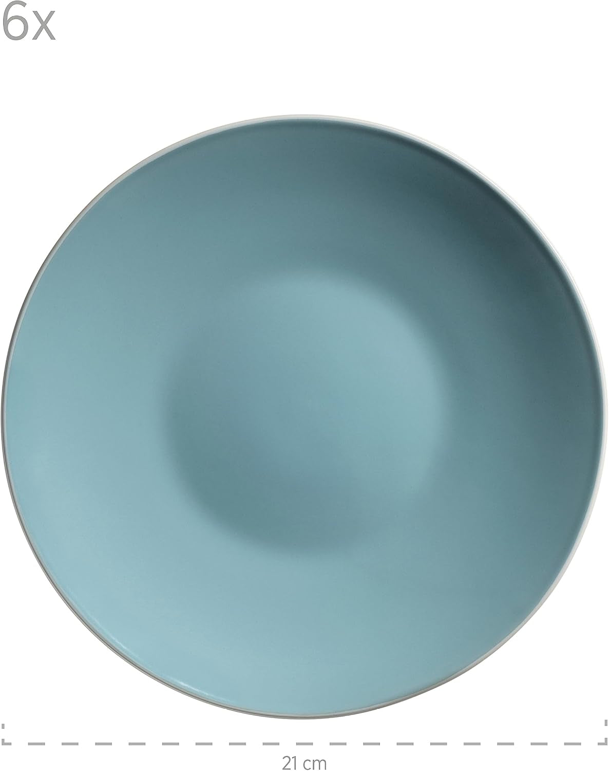 MÄSER 931770 Serie Elissa Modernes Geschirr Set Für 6 Personen in Türkis Mit Weißem Rand, 24-Teiliges Kombiservice, Steinzeug Seturi vesela masa Naty Shop