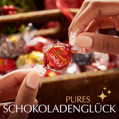 Ciocolată Lindt | Cornet de ciocolată cu lapte LINDOR | 500g | 38 de bile de ciocolată cu lapte cu umplutură care se topește în gură | Cadou de ciocolată