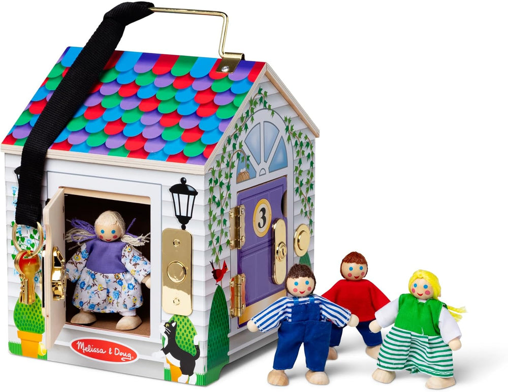 Melissa & Doug Maison de poupée en bois avec sons de cloches, multicolore, convient aux enfants de 3 ans et plus, garçons et filles