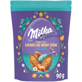 Oeufs fins Milka - fourrés à la crème de caramel et au nougat et morceaux de caramel au beurre salé - 90g