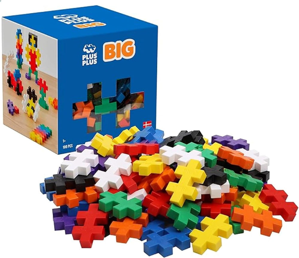 Plus-Plus 9603210 Geniales Konstruktionsspielzeug, Open Play Big Basic Mix, Bausteine-Set, 100 pièces, Mehrfarbig, Mehrfarbig