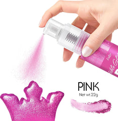 Spray de Paillettes Comestibles - 22G Paillettes Comestibles, Poudre de Paillettes Comestible pour Boissons, Décorations de Gâteaux, Macarons - Poudre de Paillettes Colorantes Alimentaires, Paillettes Comestibles pour Cocktails, Muffins (Rose)