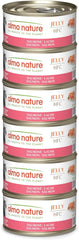 Almo Nature HFC Jelly - Nassfutter für ausgewachsene Katzen - Lachs - Qualité humaine, sans gluten et monoprotéine - 6 x 70 g
