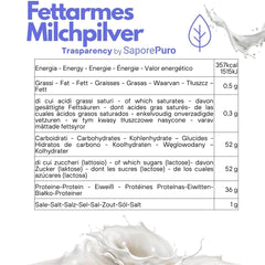 SaporePuro Lait écrémé 1 kg - Haute Solubilité Sans Gluten