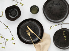 CreaTable, 21249, série Natura Organic RUSTY, service de table 12 pièces pour 4 personnes, service d'assiettes en porcelaine, passe au lave-vaisselle et au micro-ondes, fabriqué en Europe