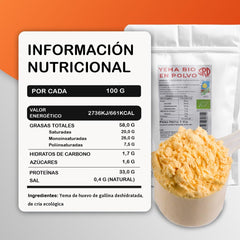 Serman Nutricion Bio Jaune d'Oeuf en Poudre - Sans Gluten Sans Lactose