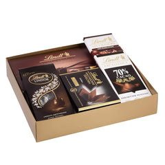Ensemble de chocolat noir Lindt | 847g | Coffret de 6 spécialités de chocolat noir Lindt (barres, LINDOR, pralines) du mi-sucré à extra noir | Colis en vrac | Cadeau chocolat