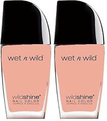 Wet n Wild Wild Shine Vernis à ongles sans formaldéhyde, sans toluène ni phtalate, formule longue durée à séchage rapide, rose chatouillé (lot de 2)