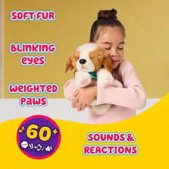 Little Live Pets Mon vraiment vrai chiot – Patchs ; Chiot interactif ; plus de 60 sons/réactions ; aspect réaliste ; 1 sur 72 variantes ; ensemble de jeu avec sac de transport ; piles incluses ; 5 ans et plus