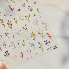 JMEOWIO 3D Nagelsticker Blumen Nail Art Sticker Selbstklebend Nagelaufkleber 5D Stereoskopisch Frühling Sommer Blumen Dekoration Nageldesign Zubehör 1 Blatt