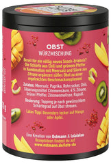 Ostmann Gewürze - Faisons des fruits épicés | Würzmischung für süßes Obst créé par Lalaleluu | scharfes Obst-Topping mit Chili and Pfeffer, lecker auf Apfel or Mango | 70 g dans une barre de recyclage Metalldose