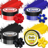 Ensemble de colorants alimentaires en poudre - 4x5g de colorant alimentaire concentré pour fondant, crème au beurre, colorant alimentaire vibrant pour la pâtisserie, la décoration de gâteaux, la coloration des œufs de Pâques, des macarons, de la Toussaint