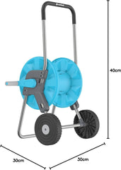 CELLFAST Chariot de Tuyau d'arrosage à 2 Roues Enrouleur de Tuyau d'arrosage résistant à la Corrosion Empêche la Pliage du Tuyau 1/2" 45 m Aluplus