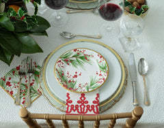 Serviettes en papier Dessin Passementerie, lin, rouge, 12 par paquet