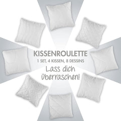 Traumnacht Oreiller roulette confortable, Lot de 4 oreillers, Avec housse matelassée et rembourrage en mousse, 40 X 40 cm, Certifié Oeko-Tex, Fabriqué selon la norme de qualité allemande Oreillers standard Naty Shop
