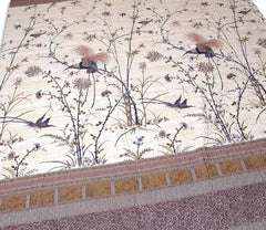 Bassetti Couvre-lit Fong, 100 57 fils par cm² / garnissage : 100% pur coton, crème, 220X255 cm Bassetti Lits et Couvertures