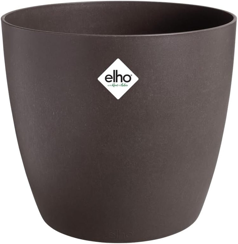 elho The Coffee Collection, pot d'intérieur rond, 18 cm, en marc de café et plastique recyclé - marron/marron expresso