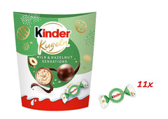 Kinder Milk & Hazelnut Sensations boules 90g - Boules de chocolat au lait fourrées au lait crémeux et morceaux de noisettes - Chocolat de Pâques, bonbons de Pâques - Cadeau et souvenir de Pâques