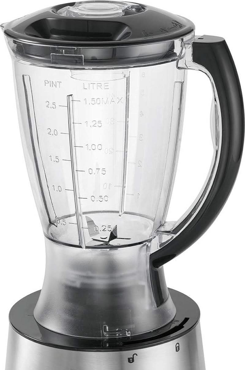 Clatronic® Küchenmaschine | 500 Watt | 4 Geschwindigkeitsstufen (0-1-2 + Puls) | Mixbehälter Mit Nachfüllöffnung (1,5 Liter) | Arbeitsbehälter (1,0 Liter) | Schneiden Und Raspeln | KM 3646 Edelstahl Mama si Copilul Naty Shop