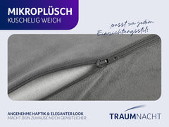 Oreiller orthopédique dorsal/lombaire Traumnacht avec noyau en mousse viscoélastique et housse en micropolaire douce pour la peau, certifié Oeko-Tex, fabriqué selon les normes de qualité allemandes